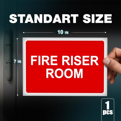 Fire Riser Room Sticker, 7 x 10 Inch Self-Adhesive Vinyl Decal