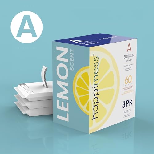 happimess 20-Count Lemon 8 Gal Drawstring Trash Bags, White, Pack of 2 - color: White (Lemon Scented), size: 40 Count (Pack of 1)