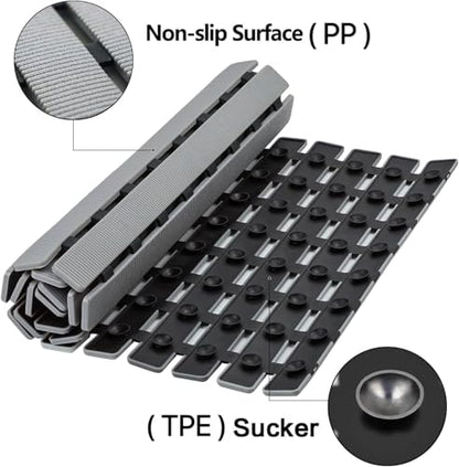 BEMISO Shower Mat Non Slip Bathtub Mat 27.5 x 15.7 Inch Bath Mat for Tub - color: Gray, size: 27.5 x 15.7 inches