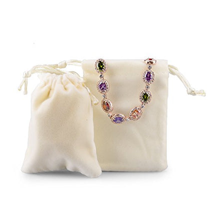 Oirlv Velvet Drawstring Pouches 2.76x3.54 Inch Ivory Jewelry Bags - color: Creamy-white