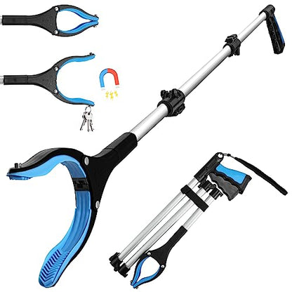 Housolution Reacher Grabber Tool, 43" Extra Long for Elderly, Blue