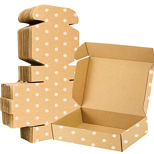 11x8x2 Jewelry Mailer Boxes – Brown Polka Dot Shipping Boxes 25 Pack - size: (11" x 8"x 2")