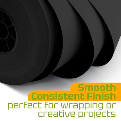 USA Made 18" x 8640" (720 ft) Black Kraft Paper Roll, Large Size - color: Black, size: 1 Roll