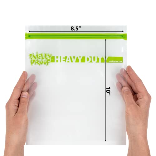REUSABLE STORAGE BAGS BUNDLE by Smelly Proof - Heavy Duty 5mil, USA Made NO PEVA & BPA FREE Dishwasher-Safe Triple Zip Clear Flat Design - 5 Gallon & 5 Quart Sizes Combo Pack