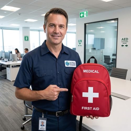 NOVO First Aid Backpack Empty, Medical Backpack, Red Emergency Backpack Bag