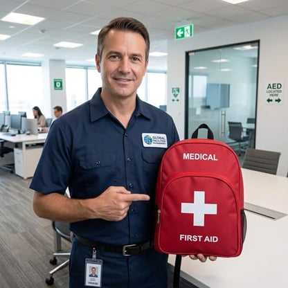 NOVO First Aid Backpack Empty, Medical Backpack, Red Emergency Backpack Bag