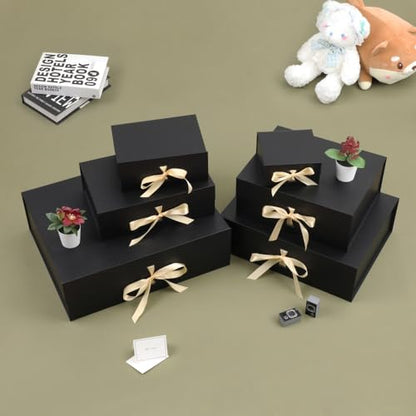Black Extra Large Gift Box 16.5x13x5.3 In Extra Large Gift Boxes with Lids - color: 16.5X13X5.3Inch-Black-Pack of 1