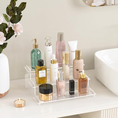 Acrylic Risers Display Stand, 3 Tier Cupcake Holder, Perfume Organizer