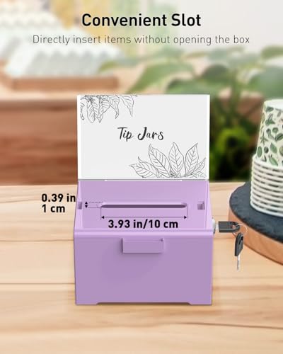 Uniclife 6.2"x 5" x 4" Purple Acrylic Donation Box with Lock and Slot - color: Purple, size: 1 Pack
