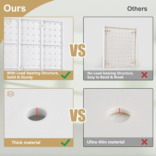 FZK Modular Plastic Peg Board Wall Organizer Kit, 16x16, White - color: 16inch-Pegboard Kit-White