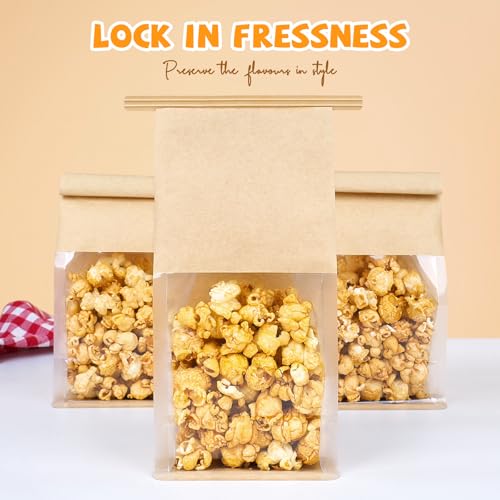 50 Pcs Cookie Packaging Bags with Seal, Small Bakery Bags with Window - size: Small