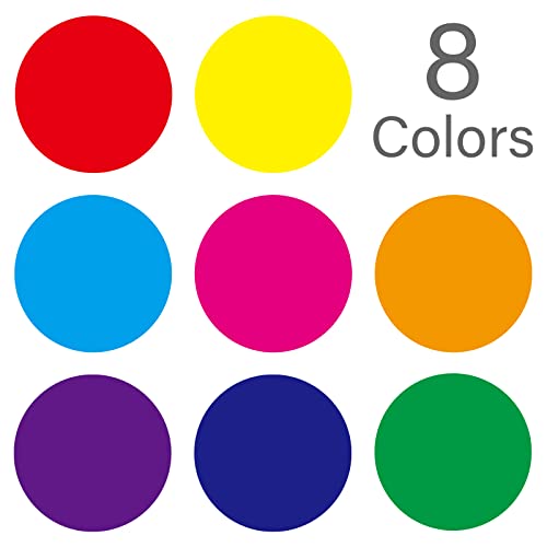 Colored Dot Stickers, 8 Color Coding Labels, 3/4" Round, 4000 Circle Labels