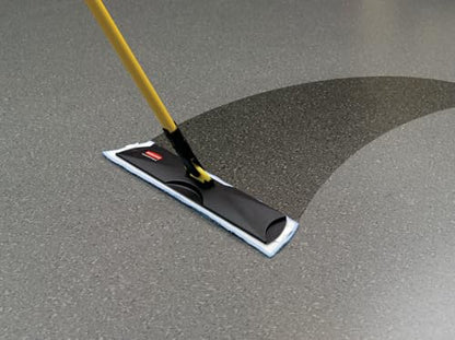Rubbermaid Commercial Products Microfiber Wet Mop Head Pad 18 inch Blue for Janitorial/Professional Cleaners and Light-Duty Cleaning/Mopping on Hard-Wood/Tile/Other Floor Sufaces