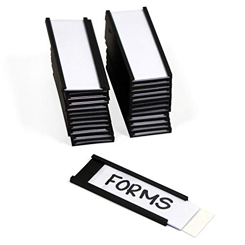 SmartSign Magnetic 'C' Channel Label Holders for Metal Racks and Shelves | 0.75" x 2" Pack of 25 - size: 0.75" x 2"