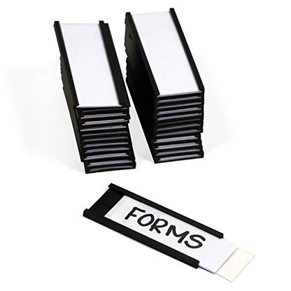 SmartSign Magnetic 'C' Channel Label Holders for Metal Racks and Shelves | 0.75" x 2" Pack of 25 - size: 0.75" x 2"