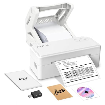 Bluetooth Thermal Label Printer w/ Stand, 4x6 Shipping Label Printer - color: White