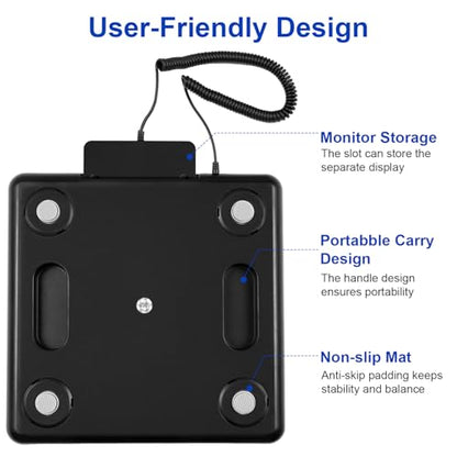 TIPRE Shipping Scale 440lbs for Packages,Lightweight Carbon Fibre Heavy Duty Digital Postal Scale,0.5 oz High Accuracy Commercial Scale with Charging Cable & Batteries for Small Business,Warehouse - size: 440lb- Black Carbon Fibre