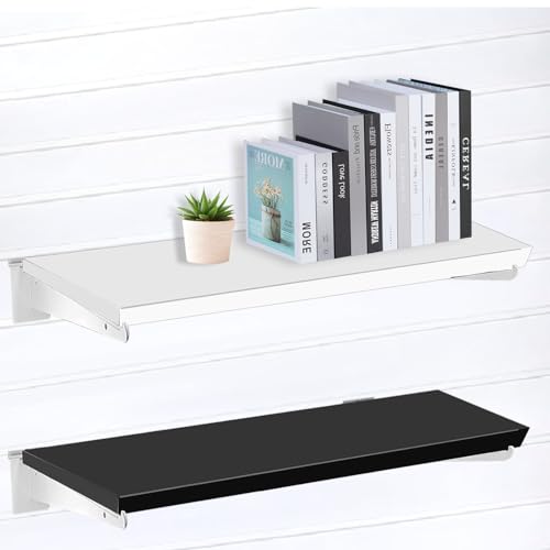 16 Pack Slatwall Knife Shelf Bracket, 12 inch Heavy Duty Shelf Bracket for Slat Wall, White Metal Slatwall Accessories with Lip for Slatwall Panels Shelving Display Household Commercial - size: 12 Inch