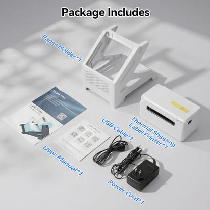 Bluetooth Thermal Shipping Label Printer, Wireless 3x5 Portable Thermal Printer for Small Business, Support iOS, Android, Windows, Mac, Widely