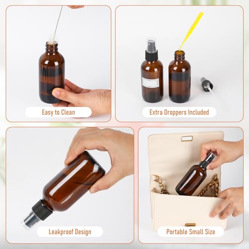 Jaisie.W 4 oz Glass Spray Bottles with Fine Mist Sprayer 16 Pack - color: 16 Pack, size: 4 fl.oz