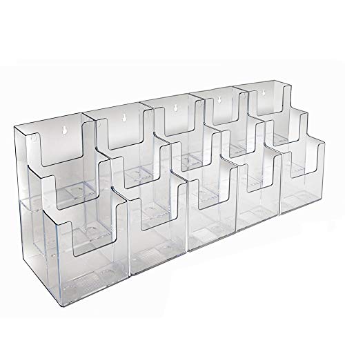 Azar Displays 252819 Three-Tier 15-Pocket Trifold Brochure Holder, Acrylic - size: 3 Tier 15 Pocket