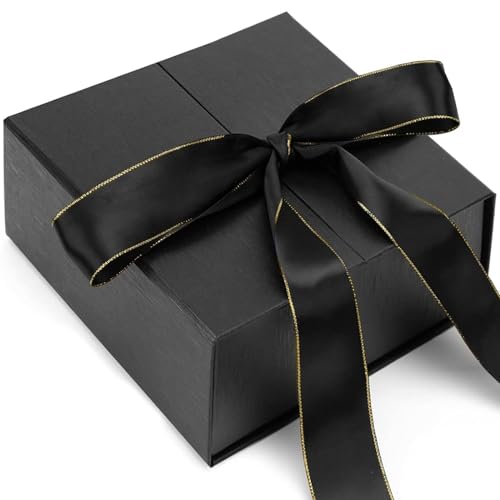 JOHOUSE Black Gift Box with Magnetic Lid, 8 X 8 X 3.5 inch