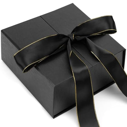 JOHOUSE Black Gift Box with Magnetic Lid, 8 X 8 X 3.5 inch