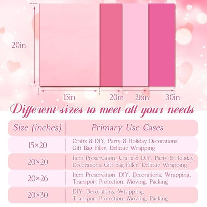 500 Sheets Blush Pink Tissue Paper Bulk 20 x 20 Inch for Fall Wedding Gifts - color: Light Pink, size: 20 x 20 Inch