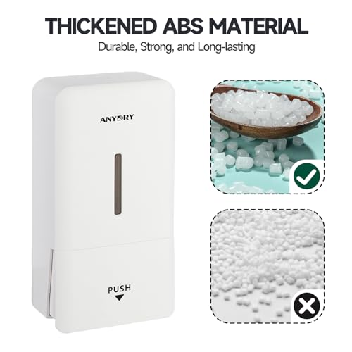 anydry Liquid Hand Soap Dispenser Wall Mounted 27oz Large Capacity White - color: Warm White