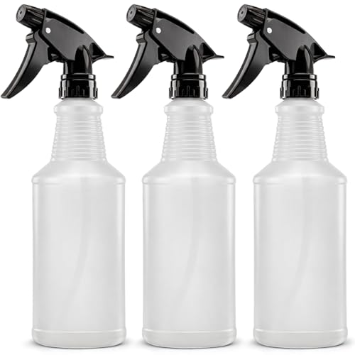 Bar5F 24 oz Empty Spray Bottles, Chemical-Resistant, Made in USA, 3-Pack