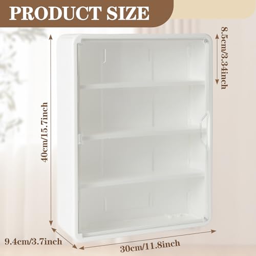 4-Tier Clear Display Case for Figures, Wall-Mounted Trinket Display Shelves with Adjustable Shelves, Dustproof Squishy Storage Case & Trinket Shelf Display Wall for Mini Figures and Collectibles - color: White