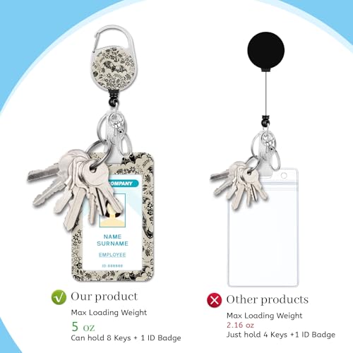 Hancynir Goth Bat Lanyard for ID Badges, Badge Holder Retractable Reel Clip - color: Goth Bat