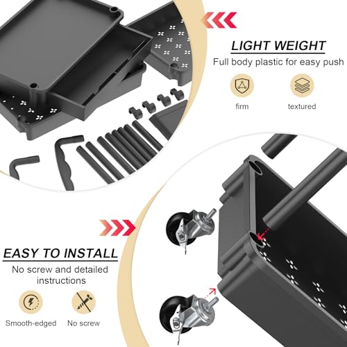Goovilla 3 Tier Rolling Utility Cart Organizer with Removable Drawer, Black - size: 3 Tier, style: Black