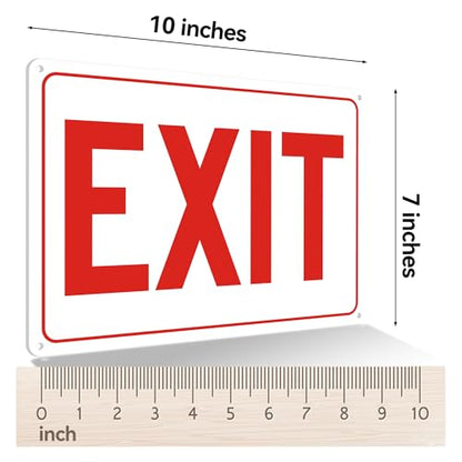 5 Pack Exit Signs, Exit Sign Stickers for Door and Wall Mount - High Visibility Safety Sign, Premium Self-Adhesive Vinyl Easy to Install (White) - color: Exit Sign White