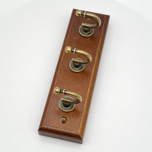 6.7 inch Wooden Key Holder for Wall, Decorative Key Rack with 3 Hooks