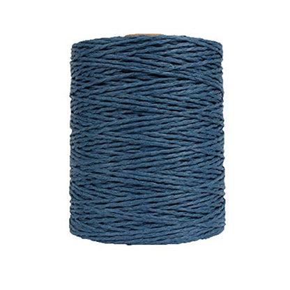 Natural Cotton Rayon Raffia Yarn Navy Blue Crochet Summer Sun Hat Beach Bag Yarns, Straw Knitting Materials,280 Meters/306 Yards - color: Navy Blue