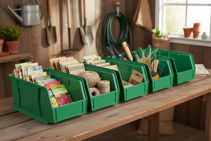 HE HUDSON EXCHANGE 11" x 5.5" x 5" Plastic Stackable Storage Bin, Green - color: Green, size: 1 Pack