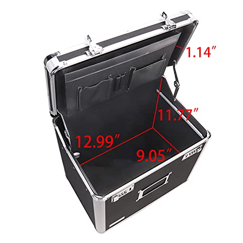 Vaultz Locking Mobile Business Case, Letter Size, 11x14.75x13.75 In, Black - color: Black, size: Letter