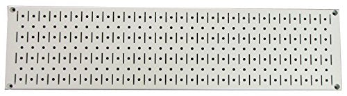 Wall Control Narrow Pegboard Rack 8in x 32in Beige Metal Pegboard Runner Tool Board - color: Beige