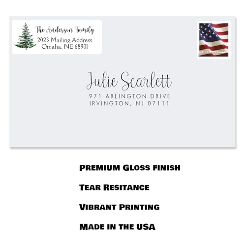 Sunshine Stickers Custom Christmas Return Address Labels-Personalized Holiday Return Address Labels, Set of 120 Self Adhesive Mailing Rectangle Personalized Name Stickers for Envelopes (Pattern 1) - style: Pattern 1