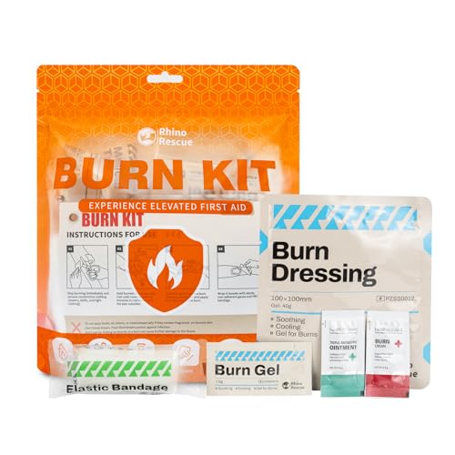 RHINO RESCUE Burn Kit with First Aid Burn Cream, Burn Dressing, Burn Gel