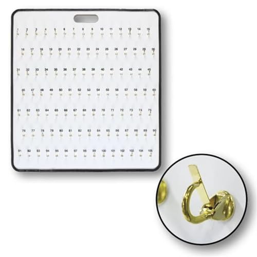 Replacement Metal Key Hooks, Spring Lock for Key Cabinets & Boards, 25 Pack - size: Pack of 25