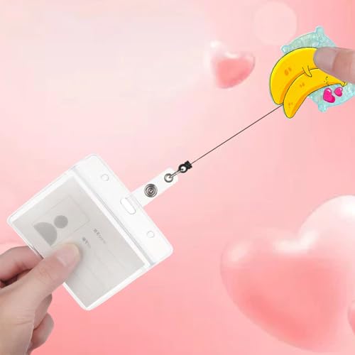 RIICFDD Funny Valentines Badge Reel Cute Hug Banana Badge Holder 1 Pcs - color: Cute Styl 40