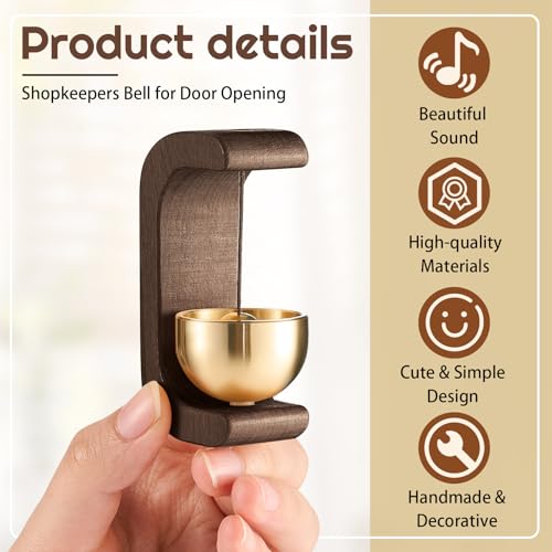 Zonon 4 Pcs Magnetic Wooden Doorbell Chime, Black Walnut - color: Black Walnut
