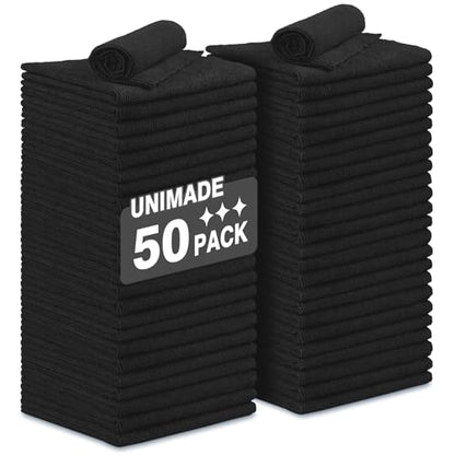 UNIMADE Microfiber Cleaning Cloth, 50 Pack Microfiber Towels - color: Black, size: 50 Pack