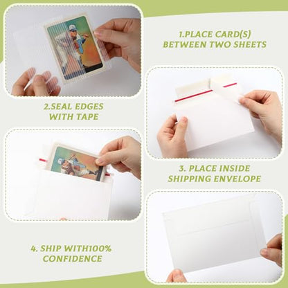 Faccito 400 Pcs Trading Card Shipping Envelopes Mailing Shield,White - color: White