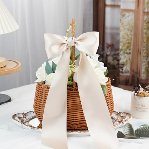 Champagne Double-Faced Satin Ribbon, 3 Inch x 10 Yards - color: Champagne