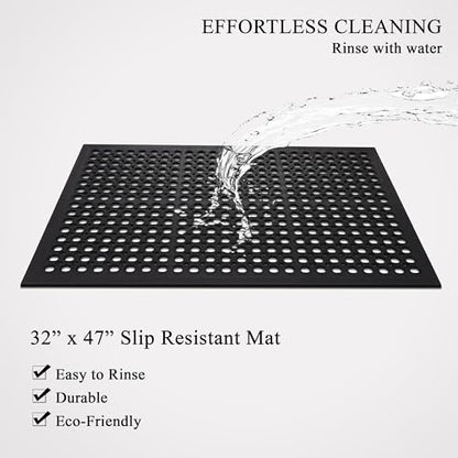A1HC Anti Fatigue Rubber Floor Mat Non-Slip Restaurant Mat for Floors Bar Drainage Mat Commercial Doormat Utility Mat for Garage Home Pool Entry 32 x 47 Inches - size: 47"L x 32"W x 0.6"Th