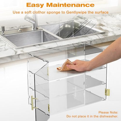 3 Tiers Countertop Bakery Display Case - size: 3 Tiers