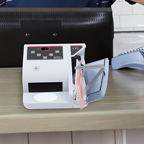 Portable Money Counter Machine UV/MG/WM Counterfeit Detection, LED Display 600pcs/min Bill Counter Multi Currency, Handy Currency Counting Quantity of Bills for Business